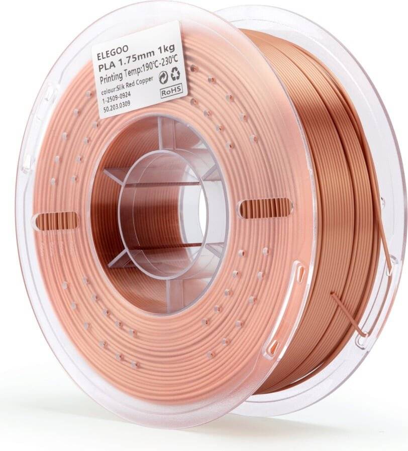 Elegoo PLA Silk Red Copper, 3D-Druck-Filament, 1,75 mm, 1000 g Spule