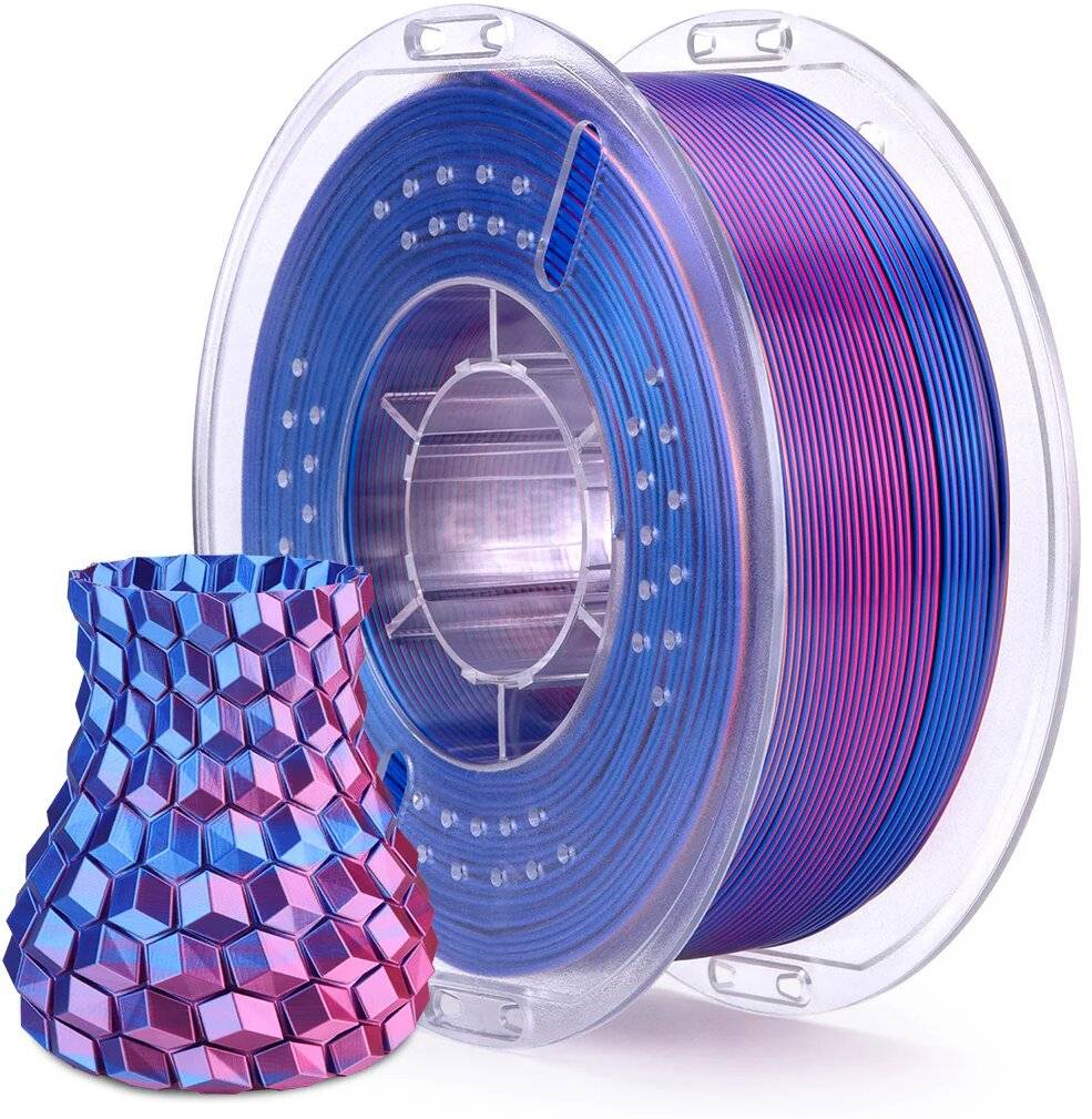 Elegoo PLA Silk Blue Magenta, 1,75 mm, 1000 g Spule, 3D-Druck Filament
