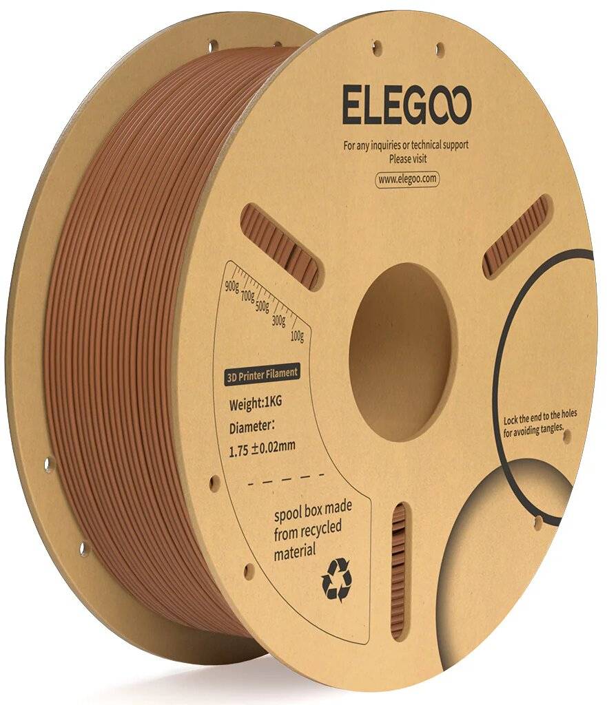 Elegoo PLA+ Filament, Braun, 1.75 mm, 1000 g Spule