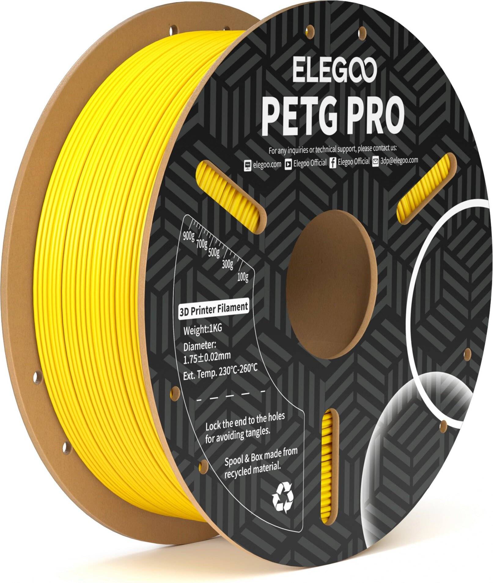 Elegoo PETG Pro Filament, Gelb, 1,75 mm, 1000 g