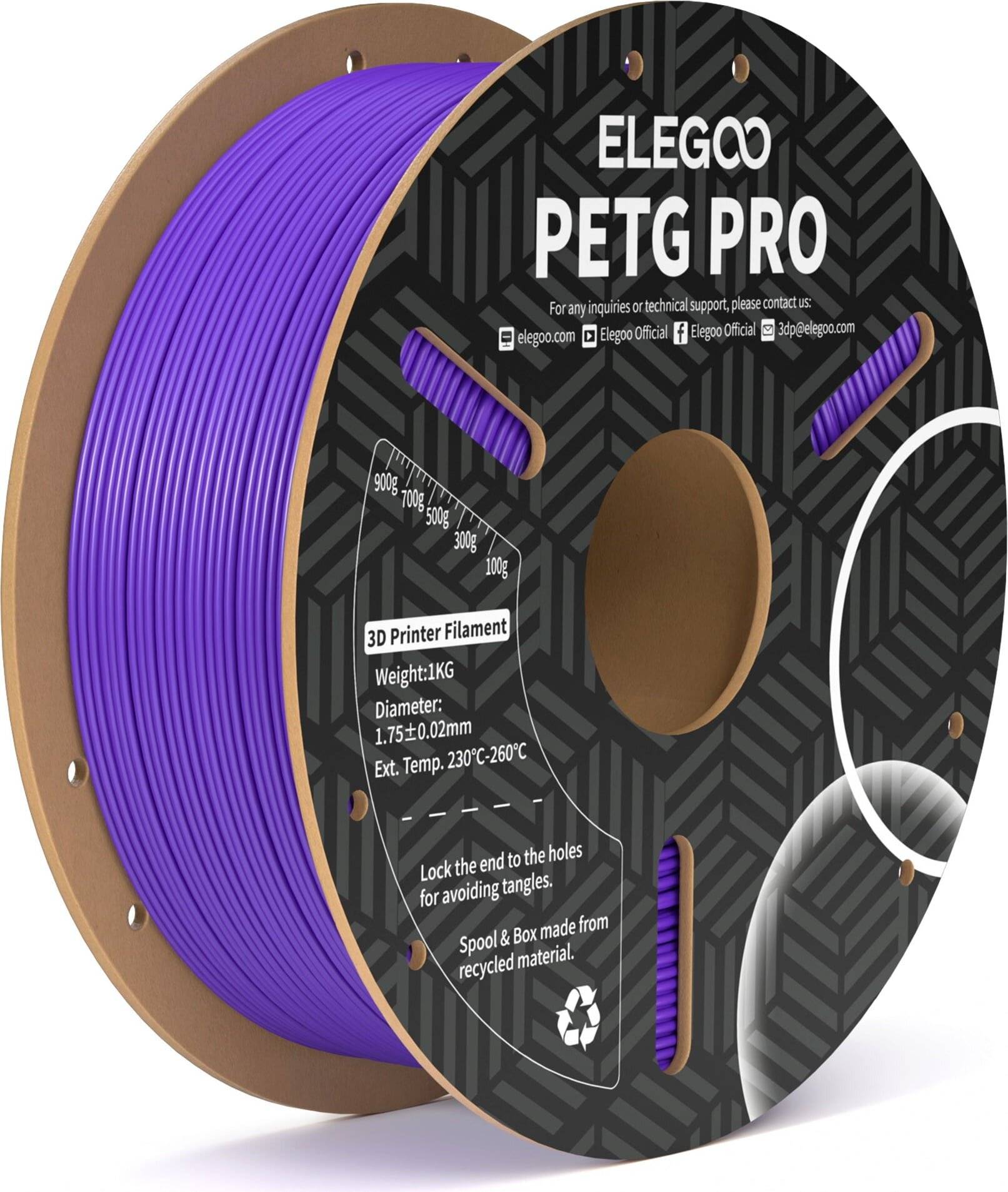 Elegoo PETG Pro Filament, Purple, 1,75 mm, 1000 g Spule