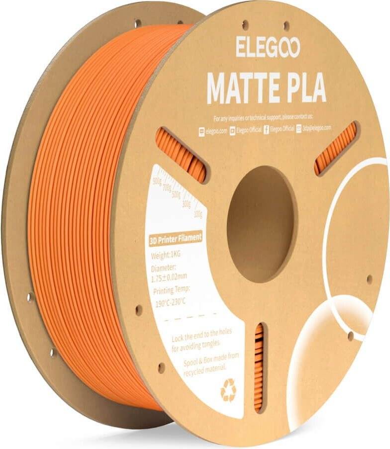 Elegoo PLA Matte Orange, 3D-Drucker Filament, 1.75 mm, 1000 g