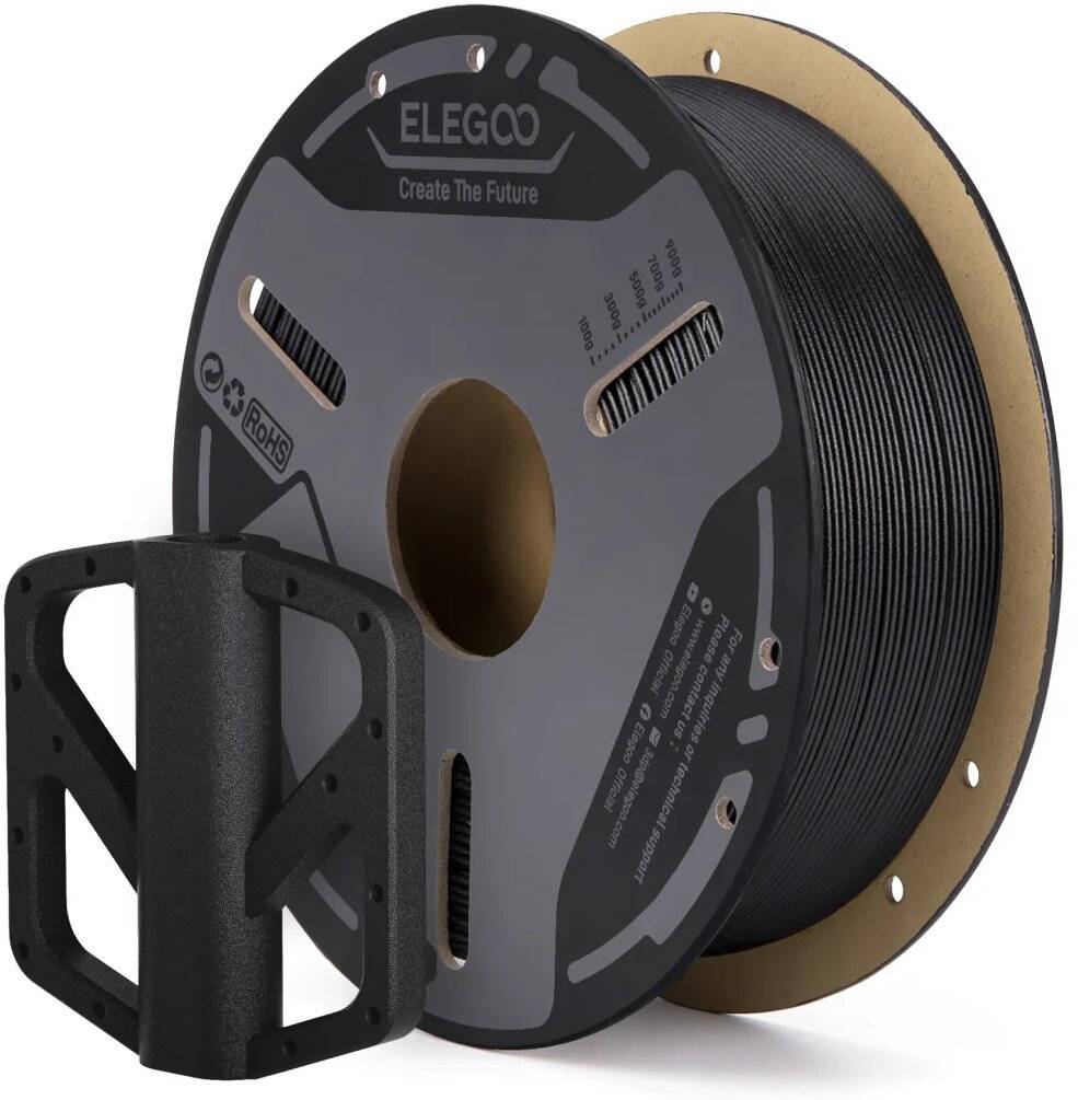 Elegoo PETG-GF Filament, Schwarz, 1.75 mm, 1000 g, Glasfaserverstärkt