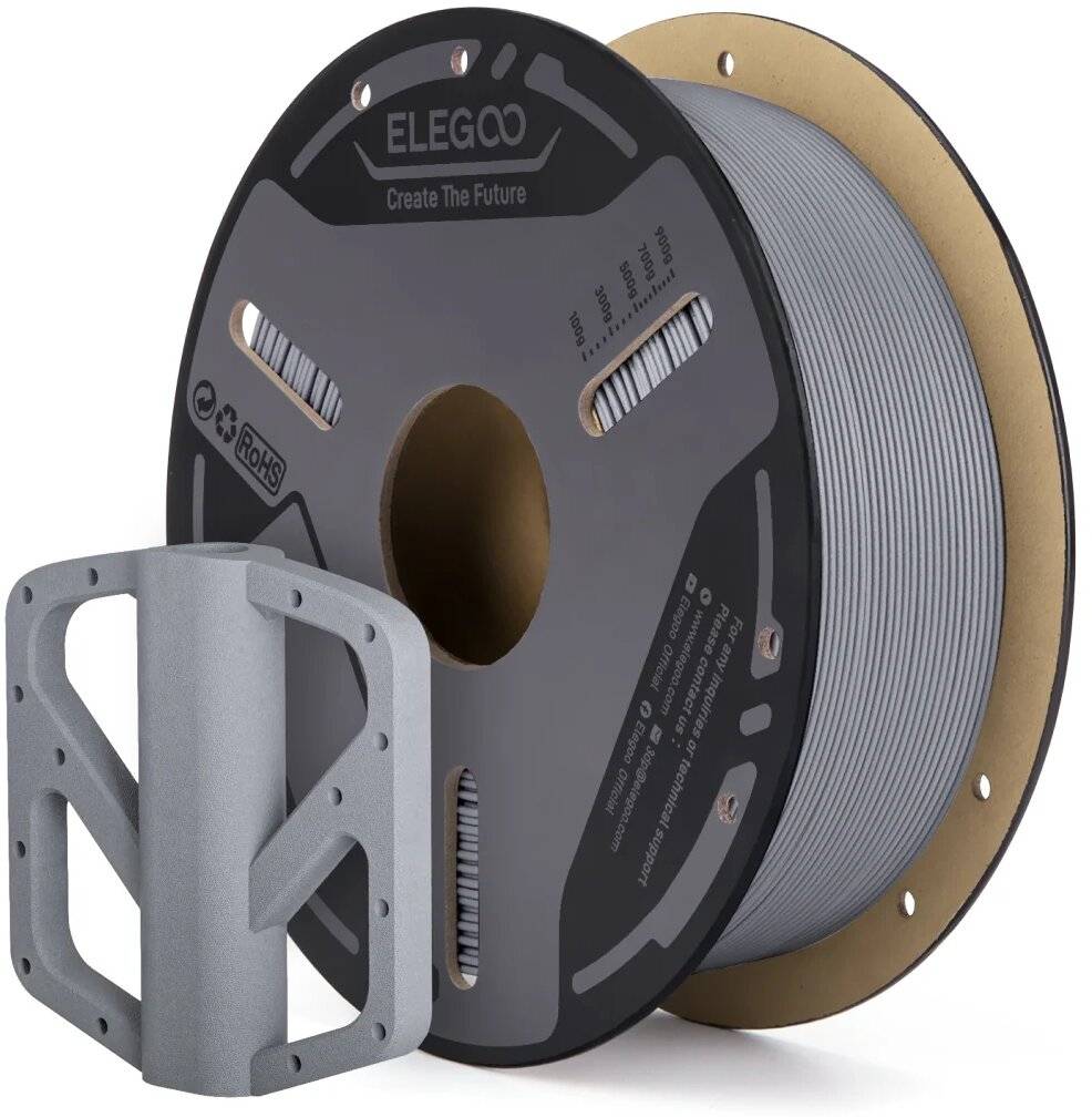 Elegoo PETG-GF Filament, Grau, 1.75 mm, 1000 g, glasfaserverstärkt