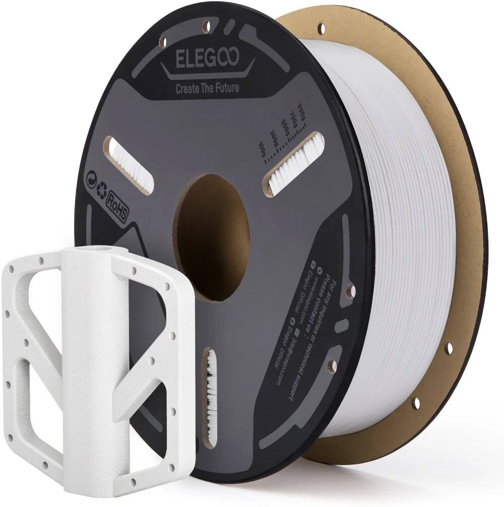 Elegoo PETG-GF Filament, Glasfaserverstärkt, 1,75 mm, 1000 g, Weiß
