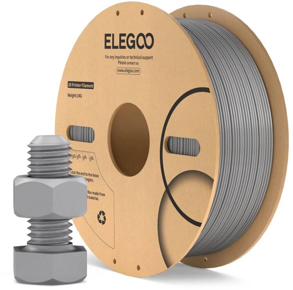 Elegoo ABS Filament, 1.75 mm, 1000 g, Grau, hohe Zähigkeit, hitzebeständig bis 85 °C