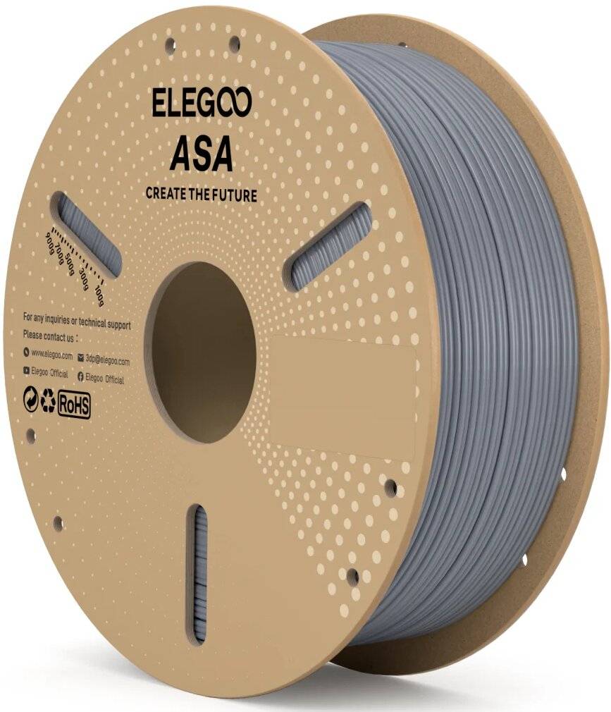 Elegoo ASA Filament, Grau, 1.75 mm, 1000 g Spule