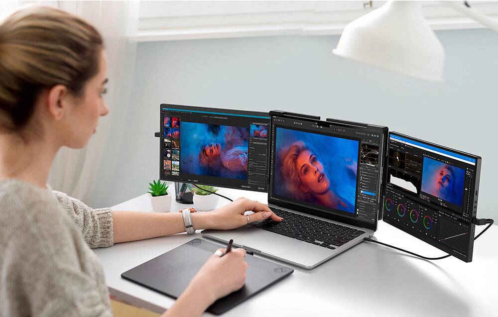 Uperfect 14" tragbarer Monitor, 2240x1400, IPS, 16:10, 2x USB-C, 2x Mini-HDMI