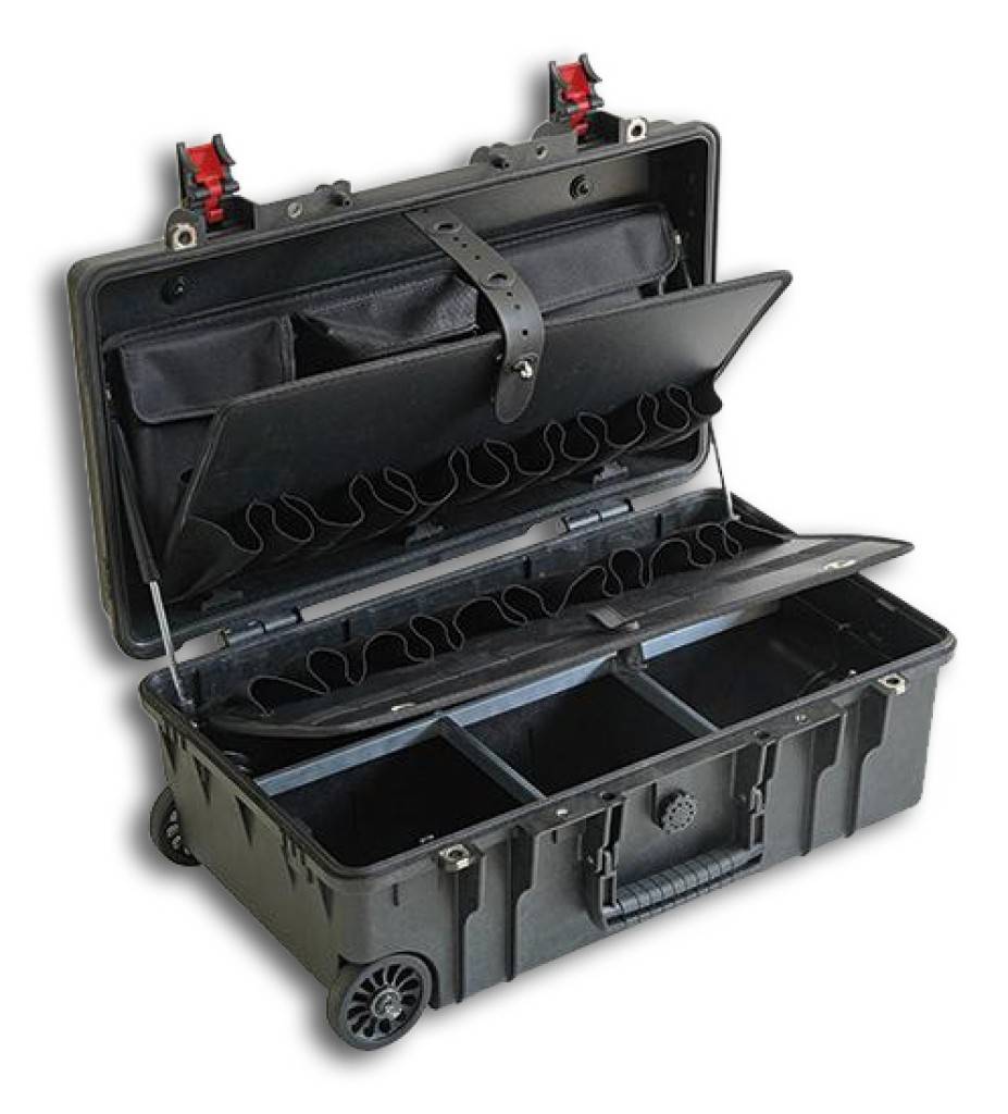 Schutzkoffer mit Rollen Waterproof 52-21 PTS, wasserdichtAusführung Aus widerstandsfähigem Polypropylen, schwarz, bruch- und stoßfest, staub- und