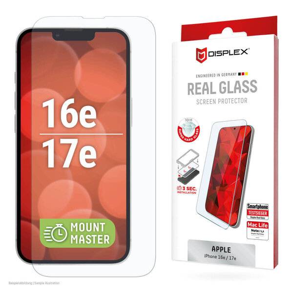 DISPLEX Real Glass MountMaster Apple iPhone 16e / 17e