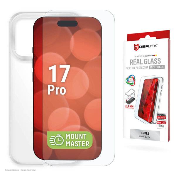 DISPLEX Real Glass MountMaster + Case iPhone 17 Pro