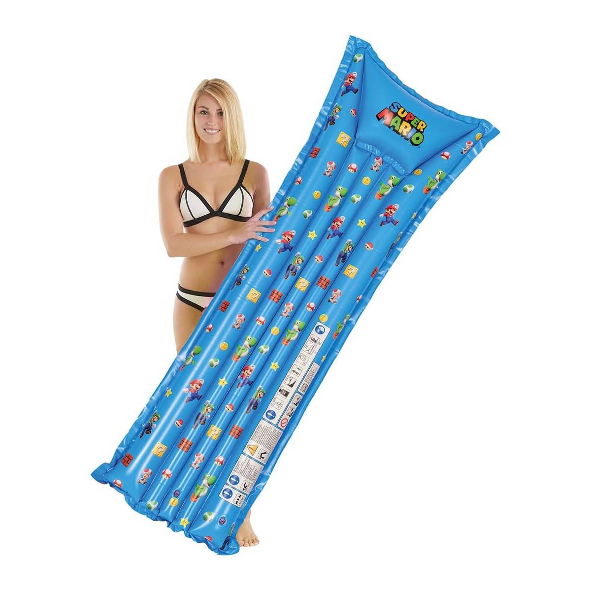 Luftmatratze Super Mario Happy People 177cm Matratze Luftbett Pool blau