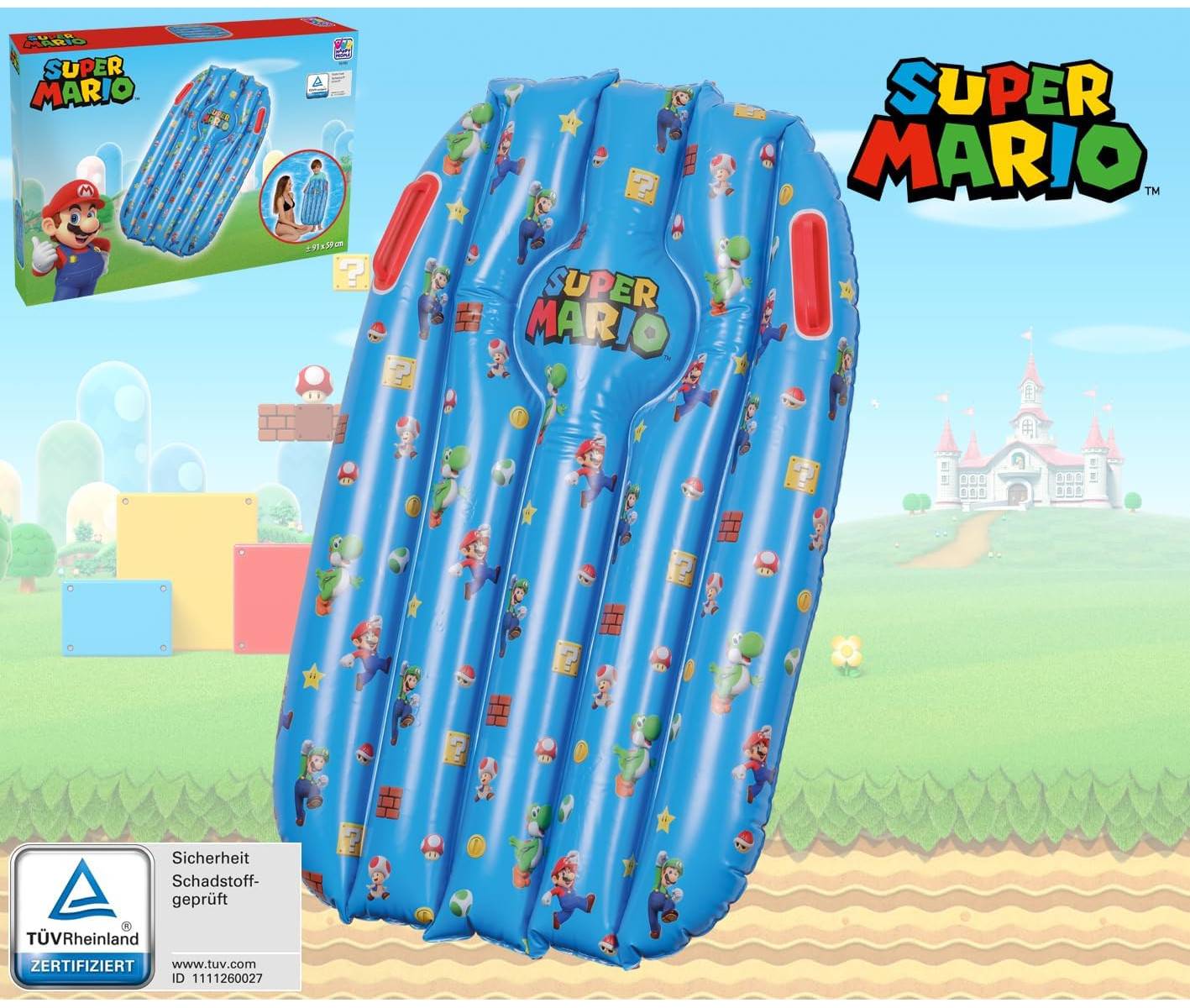 Floater Super Mario Happy People 91cm mit Handgriffen Luftmatratze Matratze Pool