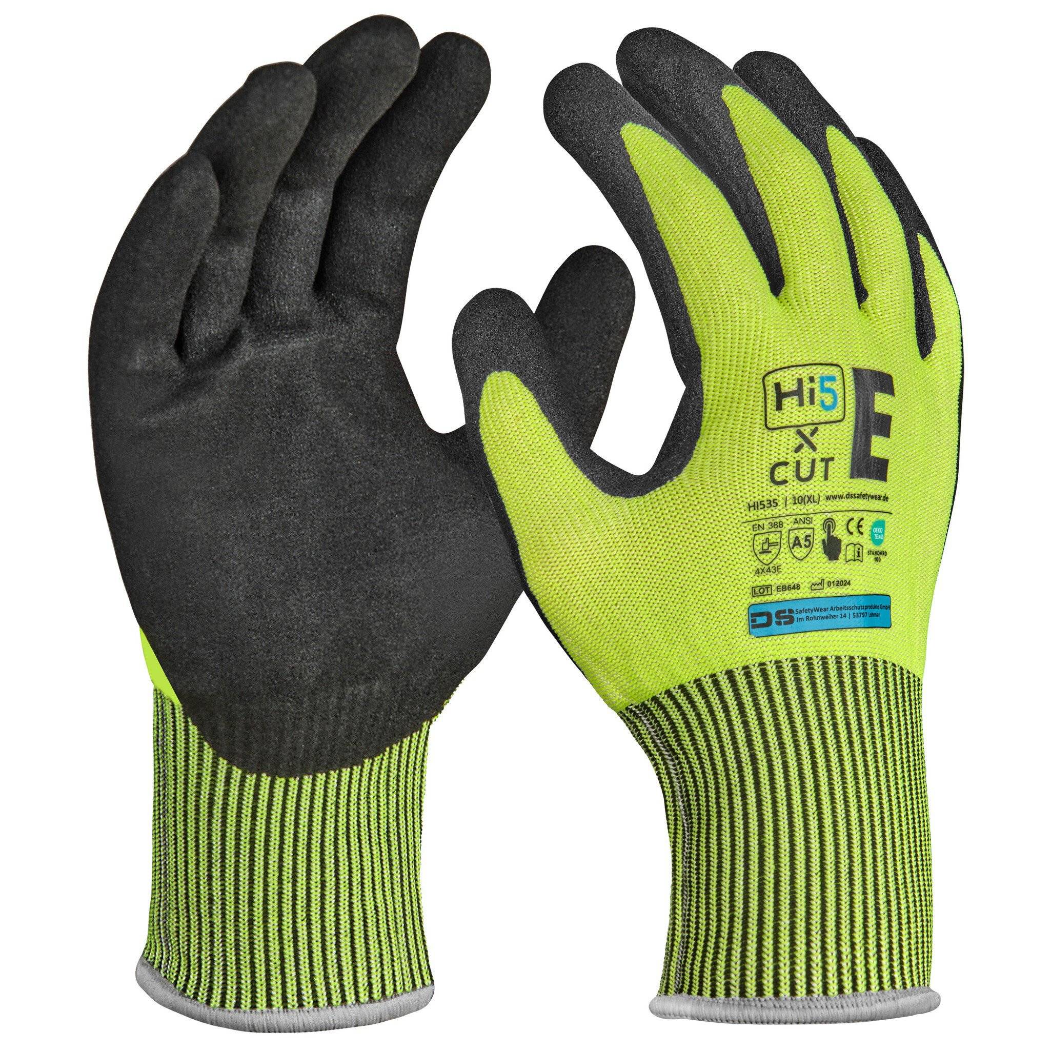 Hi5 X Cut Schnittschutz Handschuhe 4X43E, gelb