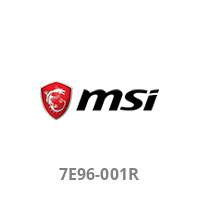MSI-Logo über der Teilenummer 7E96-001R auf weißem Hintergrund.
