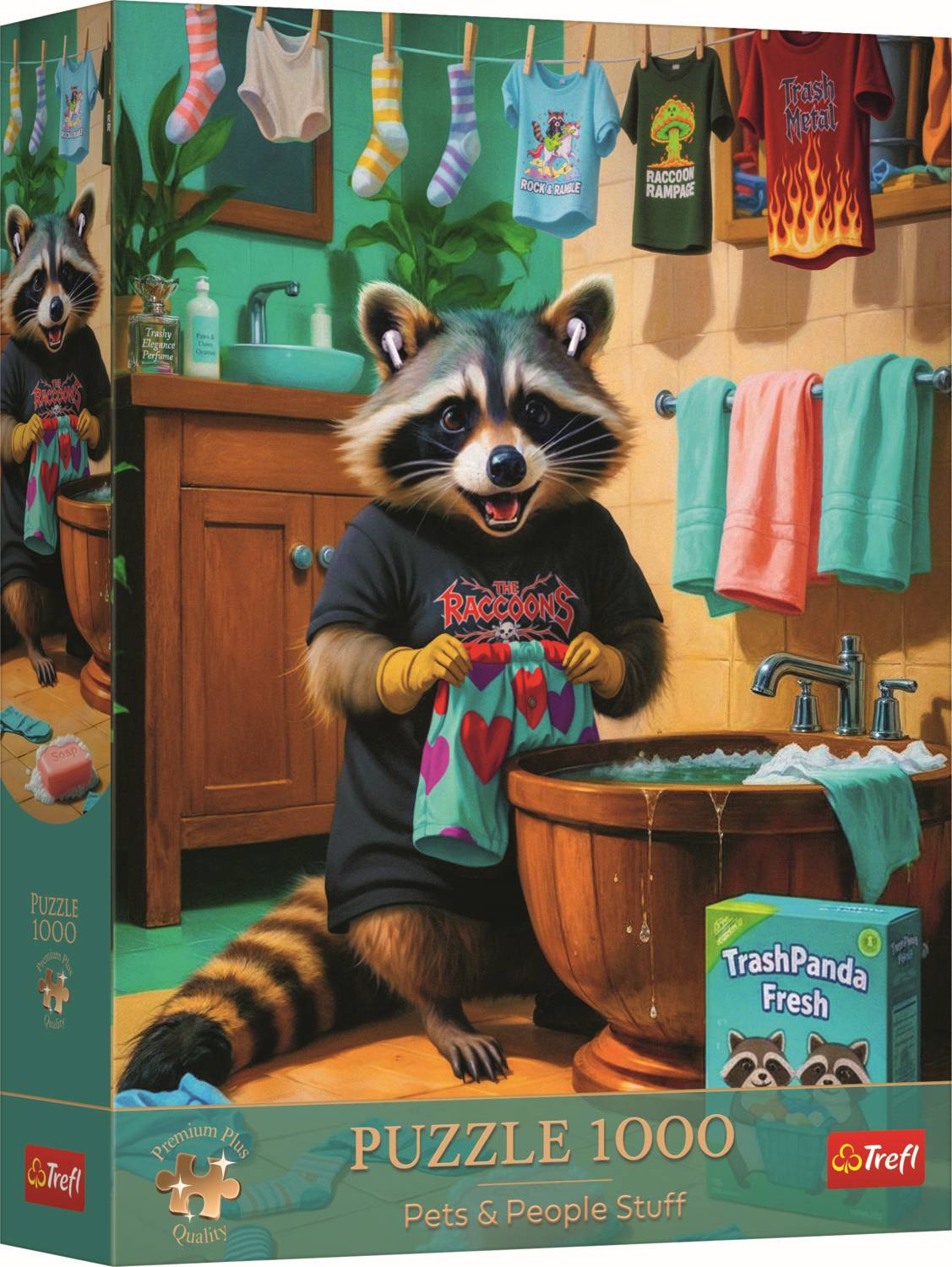 Trefl, Waschbär Wäschetag, 1000 Teile Premium Plus Puzzle