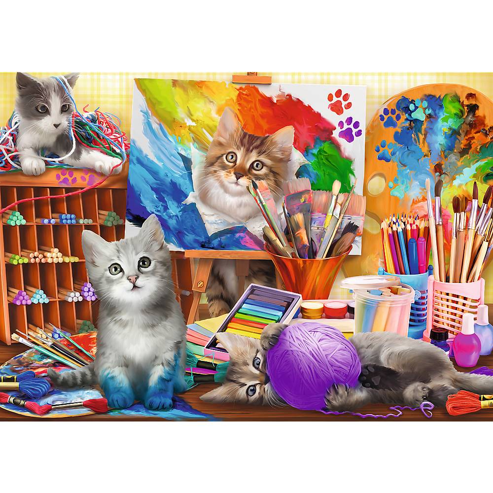 Trefl, Katzen / Malerei, 2x500 Teile Puzzle