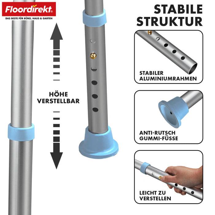 FLOORDIREKT Duschhocker Pedro - Höhenverstellbarer Duschsitz mit 360° Drehfunktion - Mit rutschhemmenden Standfüßen - Belastbar bis 150 kg