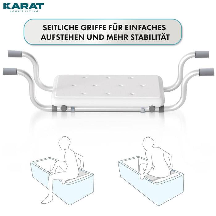 KARAT Badewannensitz Levi - Ergonomische Sitzfläche - Langlebig & Pflegeleicht - Belastbar bis 150 kg