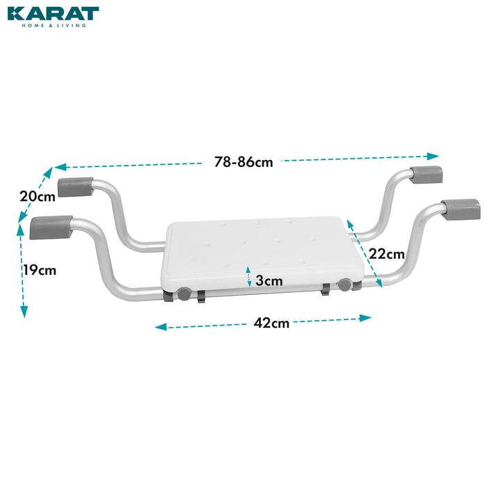 KARAT Badewannensitz Levi - Ergonomische Sitzfläche - Langlebig & Pflegeleicht - Belastbar bis 150 kg