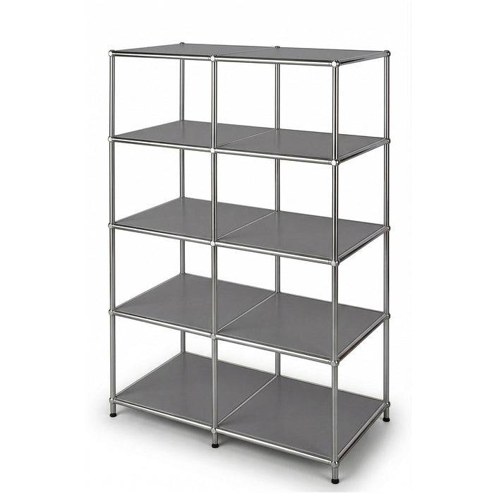 FLOORDIREKT Metallregal Concept Epure MK-15 - Offenes Sideboard & Ablageregal - 5 Ablageflächen - Grau
