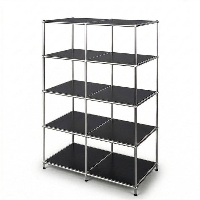 FLOORDIREKT Metallregal Concept Epure MK-15 - Offenes Sideboard & Ablageregal - 5 Ablageflächen - Schwarz