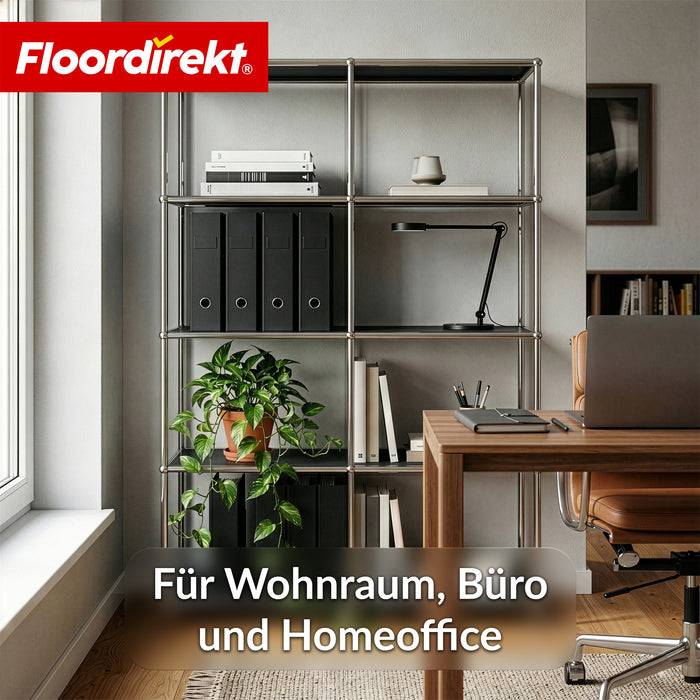 FLOORDIREKT Metallregal Concept Epure MK-15 - Offenes Sideboard & Ablageregal - 5 Ablageflächen - Schwarz