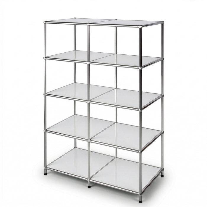 FLOORDIREKT Metallregal Concept Epure MK-15 - Offenes Sideboard & Ablageregal - 5 Ablageflächen - Weiß