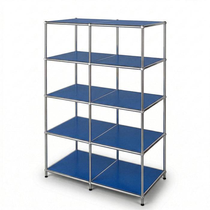 FLOORDIREKT Metallregal Concept Epure MK-15 - Offenes Sideboard & Ablageregal - 5 Ablageflächen - Blau