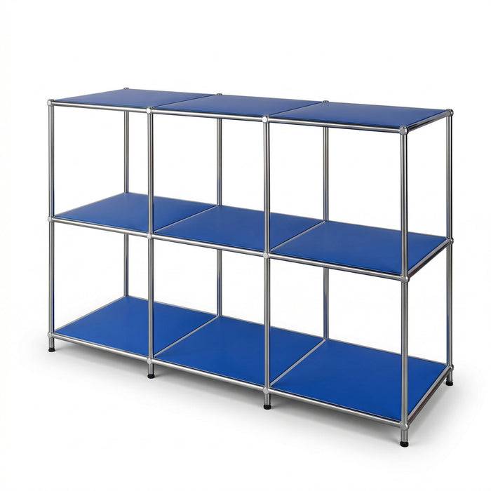 FLOORDIREKT Metallregal Concept Epure MK-018 - Offenes Sideboard & Ablageregal - 3 Ablageflächen - Blau