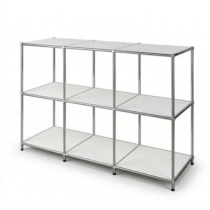 FLOORDIREKT Metallregal Concept Epure MK-018 - Offenes Sideboard & Ablageregal - 3 Ablageflächen - Weiß