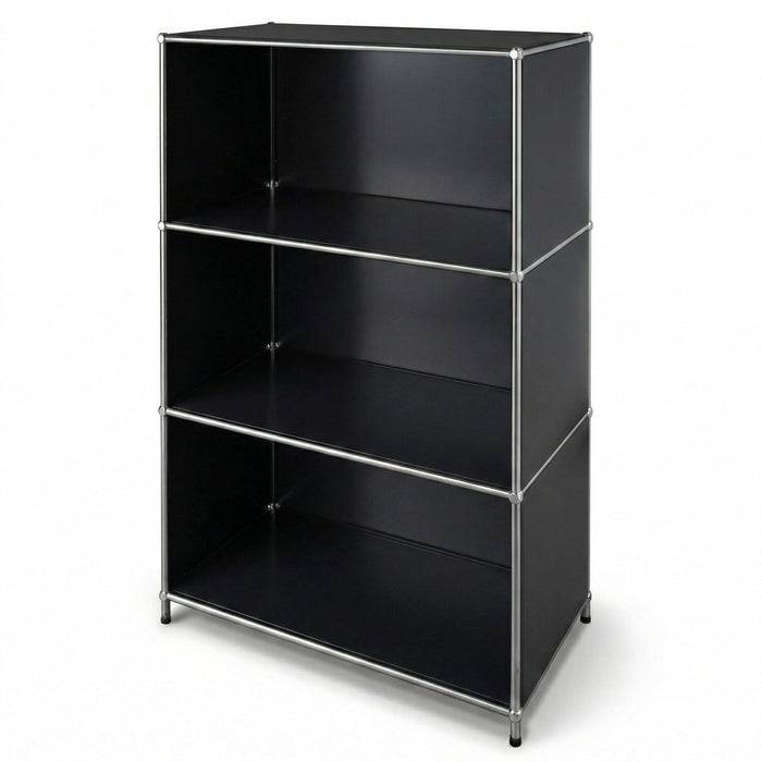 FLOORDIREKT Metallregal Concept Epure MK-030 - Offenes Sideboard & Ablageregal - 4 Ablageflächen - Schwarz