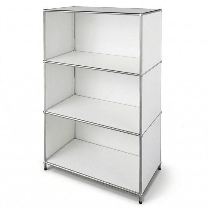 FLOORDIREKT Metallregal Concept Epure MK-030 - Offenes Sideboard & Ablageregal - 4 Ablageflächen - Weiß