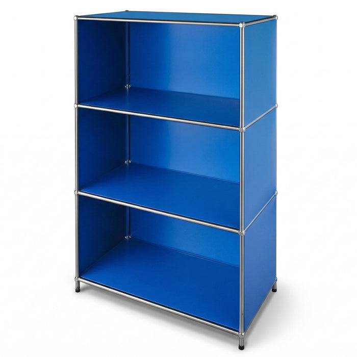 FLOORDIREKT Metallregal Concept Epure MK-030 - Offenes Sideboard & Ablageregal - 4 Ablageflächen - Blau