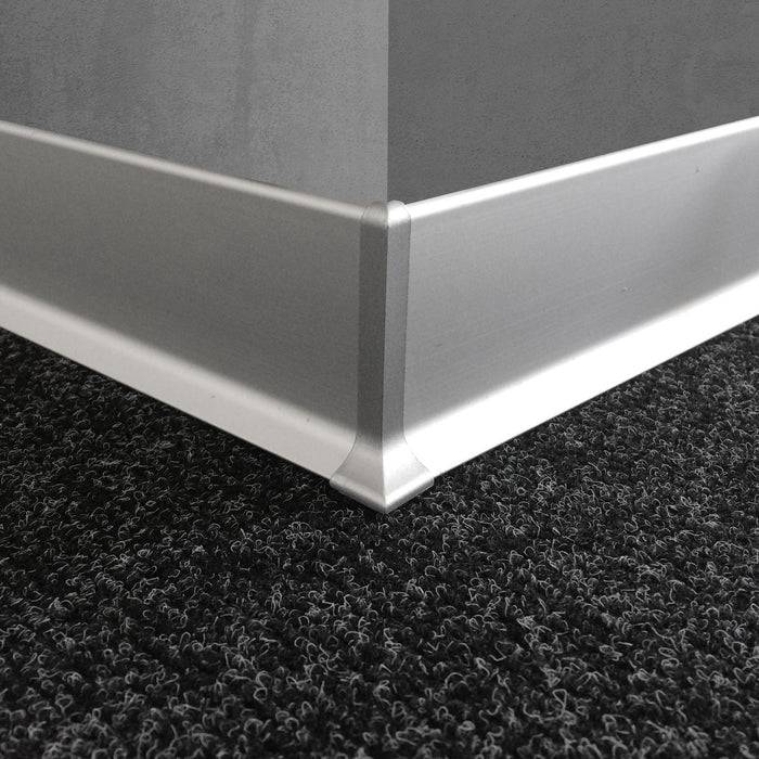 FLOORDIREKT Sockelleiste Aluminium KWS 606 - Moderne Wandabdeckung - 100 % hochwertiges Aluminium - 60 mm - 190 cm
