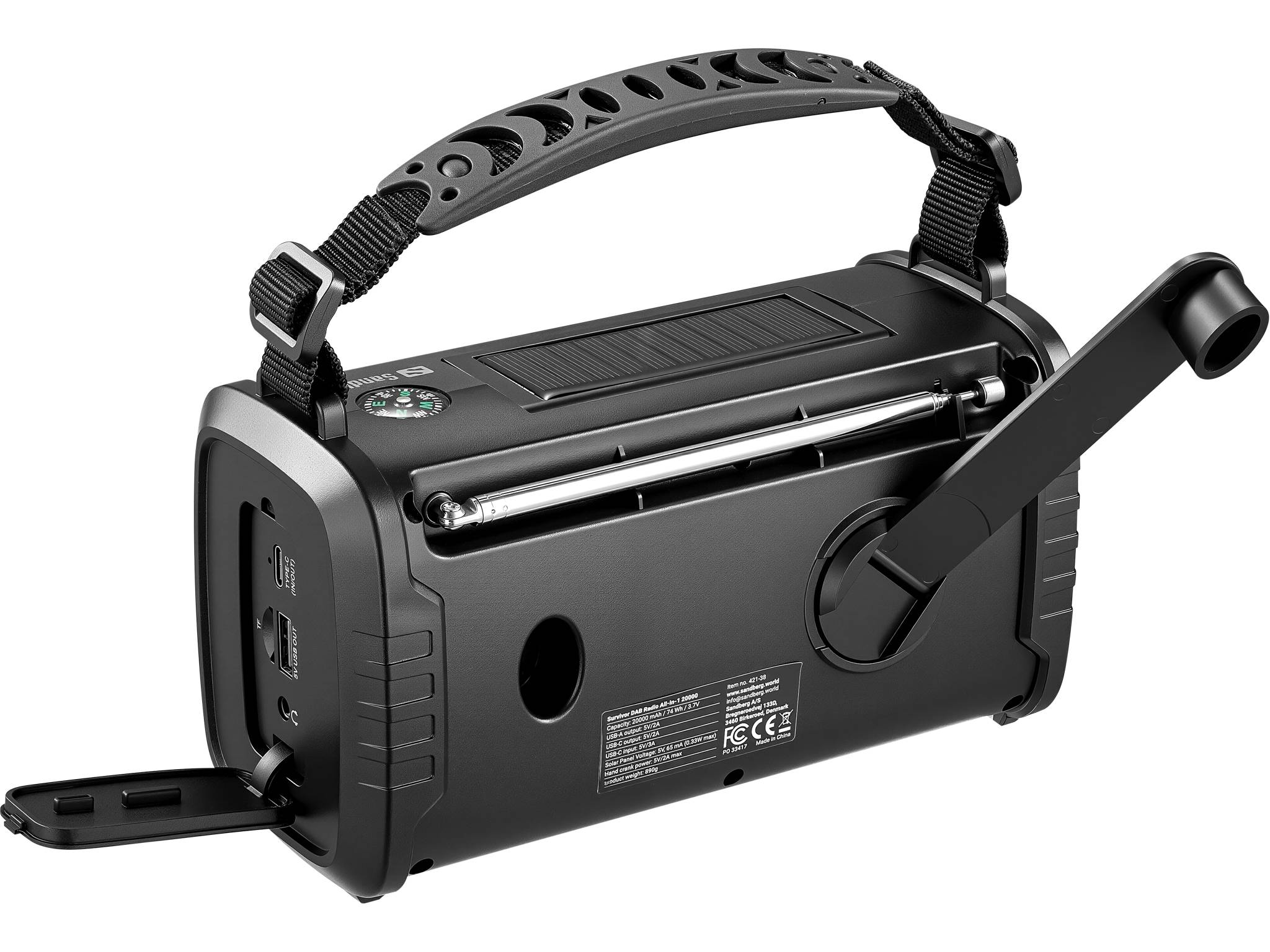 Sandberg 421-38, Tragbar, Analog & Digital, DAB+, FM, 87,5 - 108 MHz, 174 - 240 MHz, 3 W