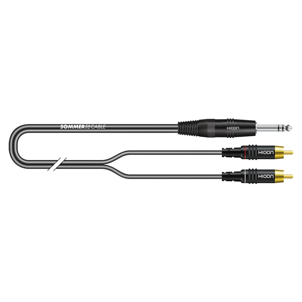 Stereo-Patch- / Insertkabel SC-Onyx, 1 x 0,25 mm² | Klinke / Cinch, HICON