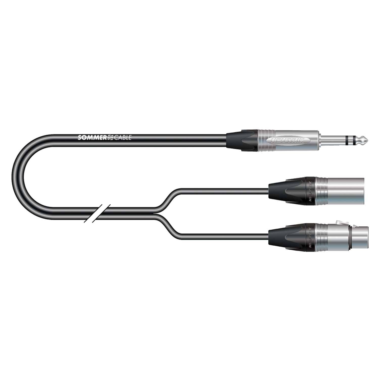 Stereo-Patch- / Insertkabel SC-Onyx, 1 x 0,25 mm² | XLR / Klinke, NEUTRIK®