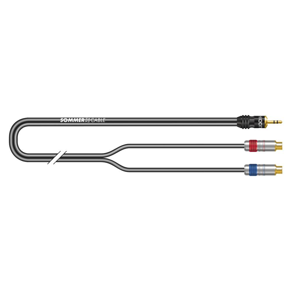 Stereo-Splitkabel SC-Onyx, 1 x 0,25 mm² | Miniklinke / Cinch, HICON