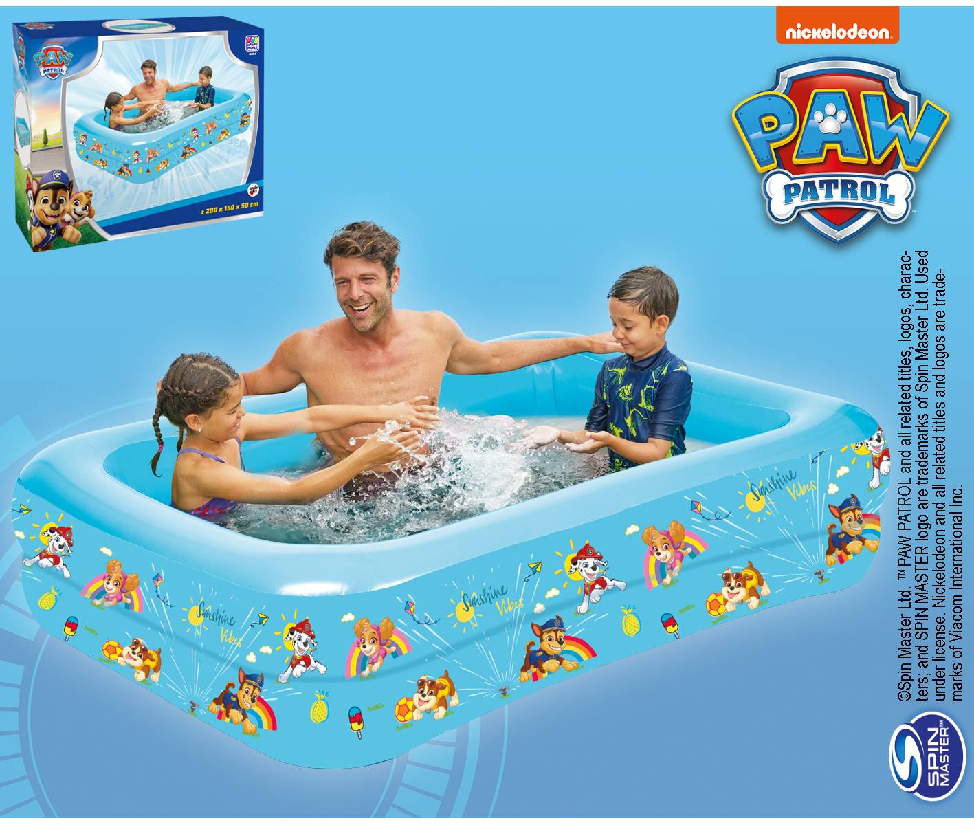 Paw Patrol Planschbecken Family Pool Kinderpool 200x150x150cm Garten Sommer