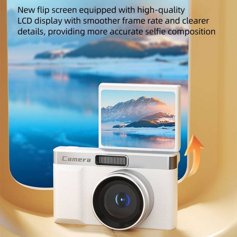 Retro-Digitalkamera mit hochauflösender Dual-Linse, 5x optischem Zoom und 2,4" LCD-Bildschirm White