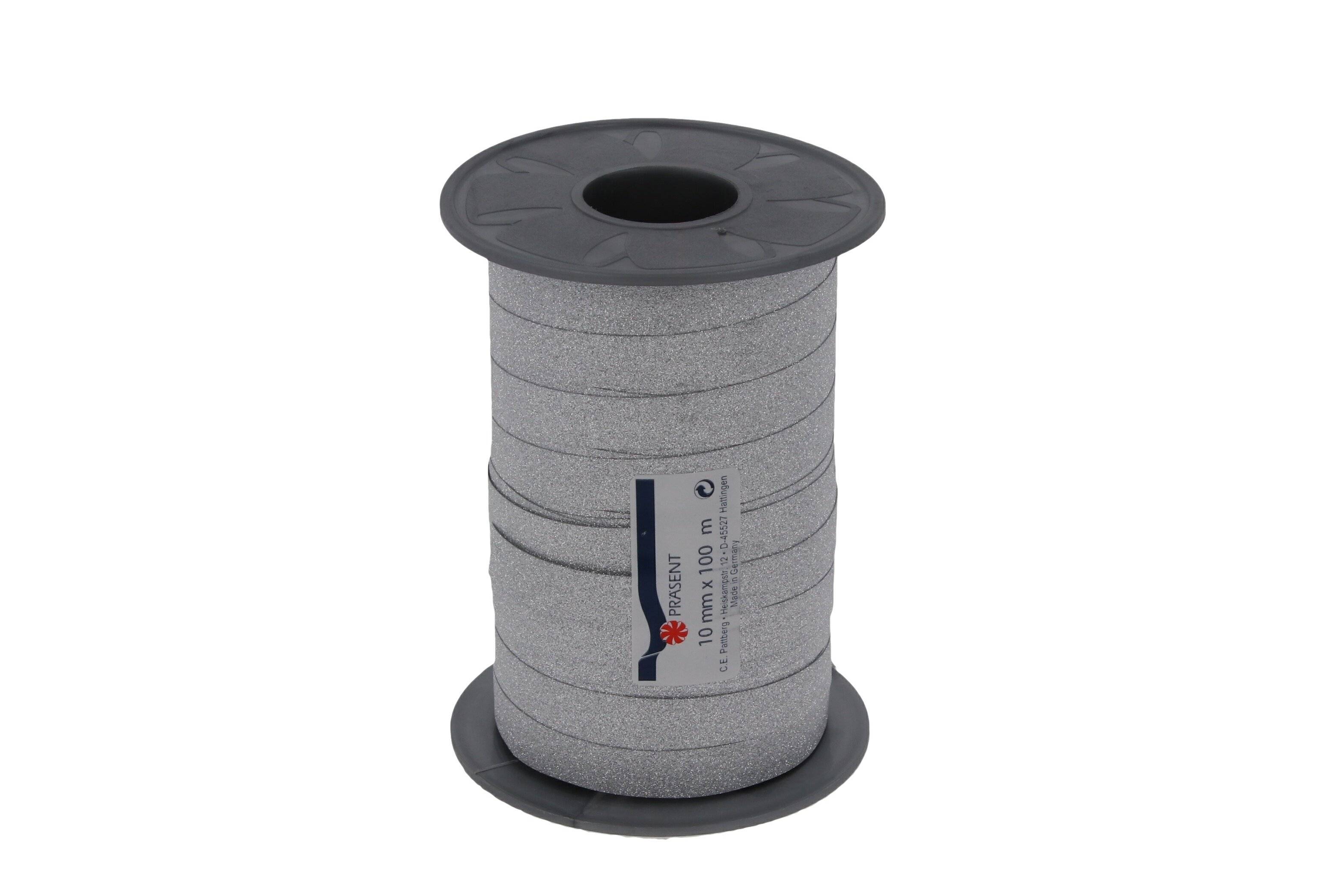 Prasent C.E. Pattberg 100 m 10 mm Poly Glitter Polypropylen band, silber