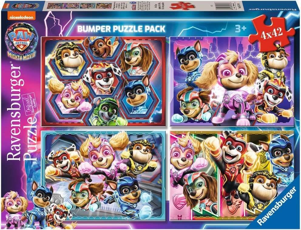 4 Puzzle da 42 Pezzi - Paw Patrol: The Mighty Movie