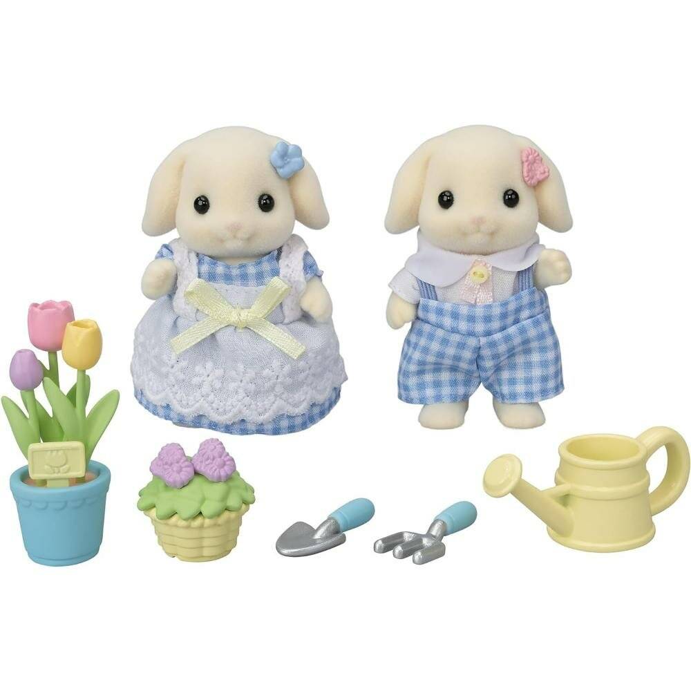 Sylvanian Families - Blumengarten Set - Flora Kaninchen Bruder und Schwester ( 5736