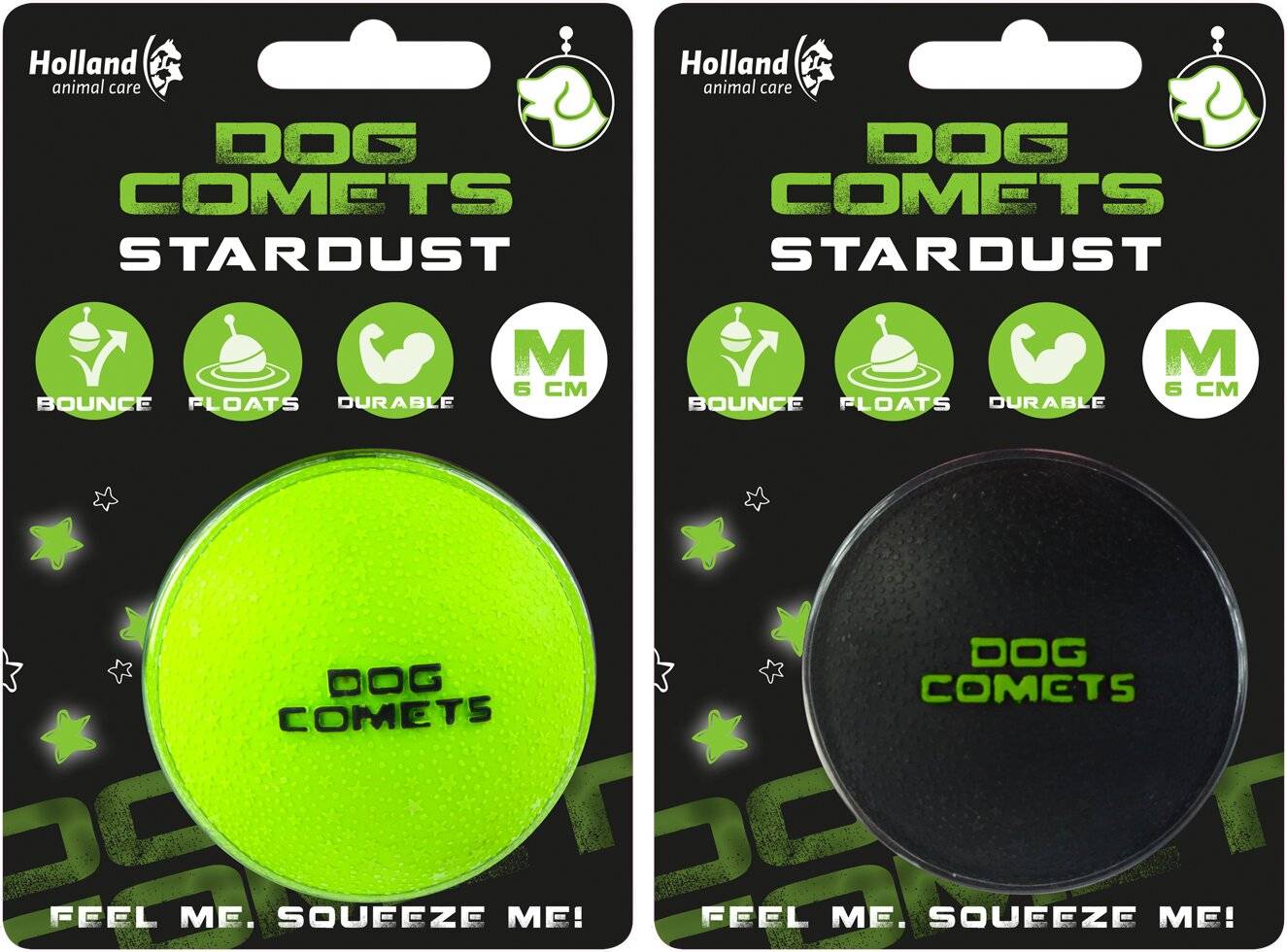 Dog Comets Ball Stardust Schwarz/Grün M