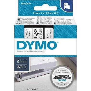 Dymo Dymo Schriftband 40910 Clear Black (S0720670)