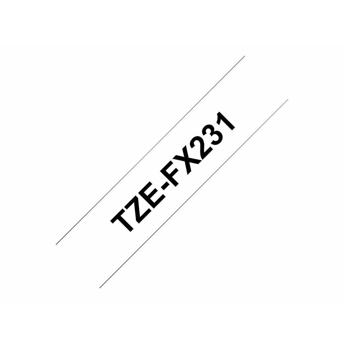 Brother Brother TZE-Schriftbandkassette TZESchriftbandkassette TZe-FX231 TZeFX231 White Black (TZE-FX231) (TZEFX231)