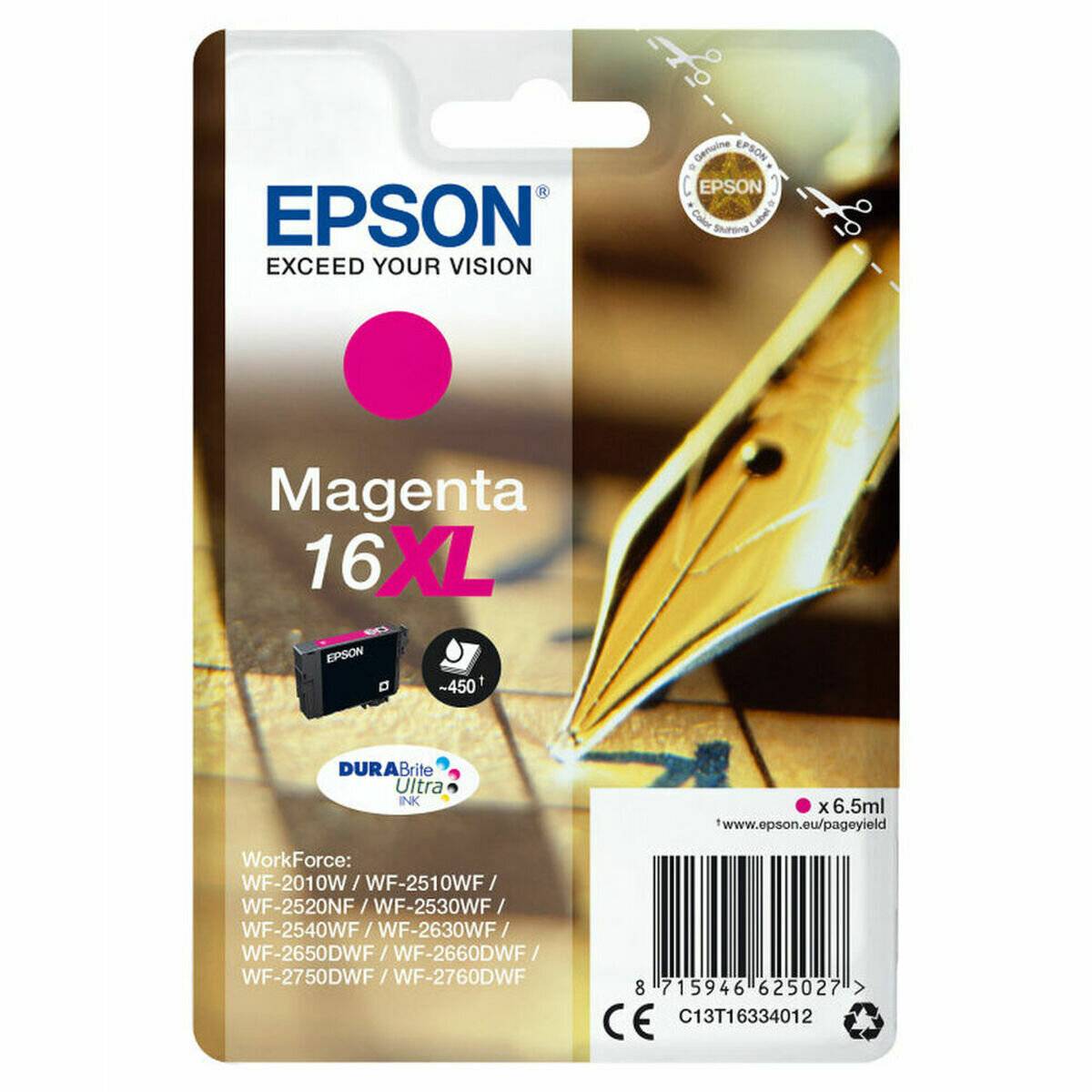 Epson Epson Ink No 16XL Epson16XL Epson 16XL Magenta HC (C13T16334012)