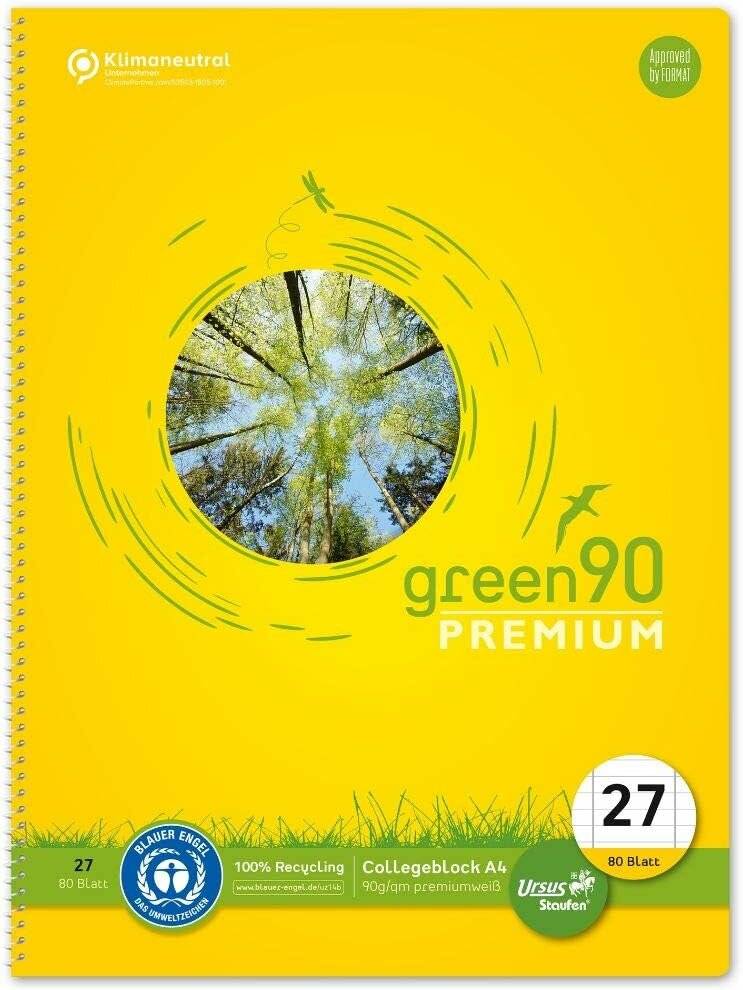 Staufen 40835027 Lecture Block Green, Din A4, Linear 27 Lined With
