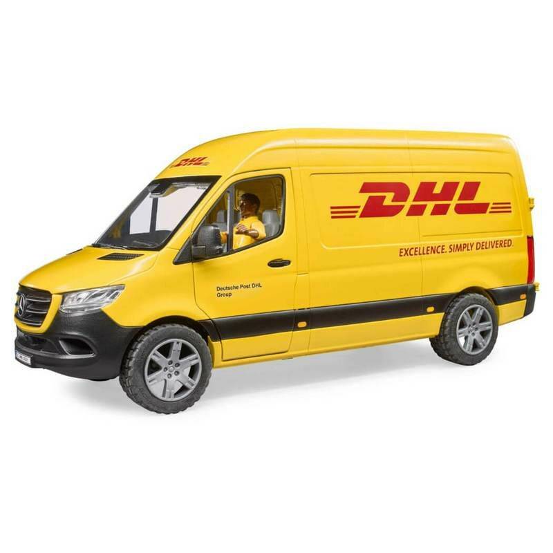 bruder MB Sprinter DHL mit Fahrer, Modellfahrzeug (gelb)